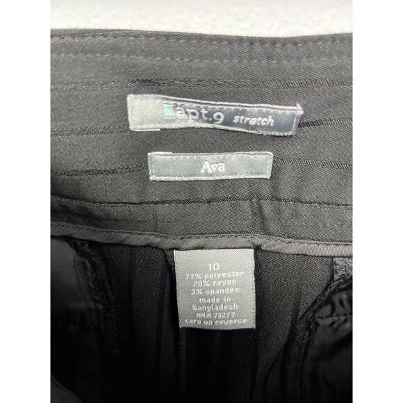 Apt 9 Cropped Dress Pants Womens 10 Ava Fit Black Striped Capri Career‎ NEW - Picture 4 of 9